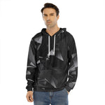 Black Diamond Print Men's Velvet Pullover Hoodie
