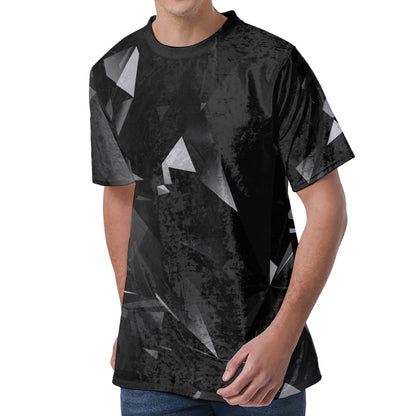 Black Diamond Print Men's Velvet T-Shirt