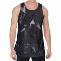 Black Diamond Print Men's Velvet Tank Top