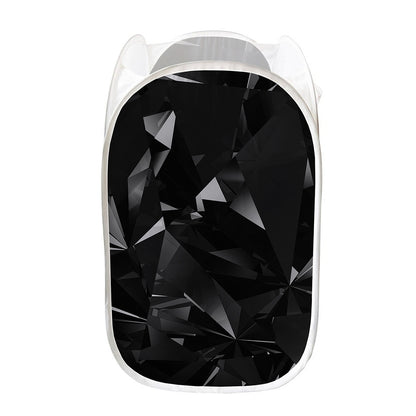 Black Diamond Print Mesh Laundry Hamper