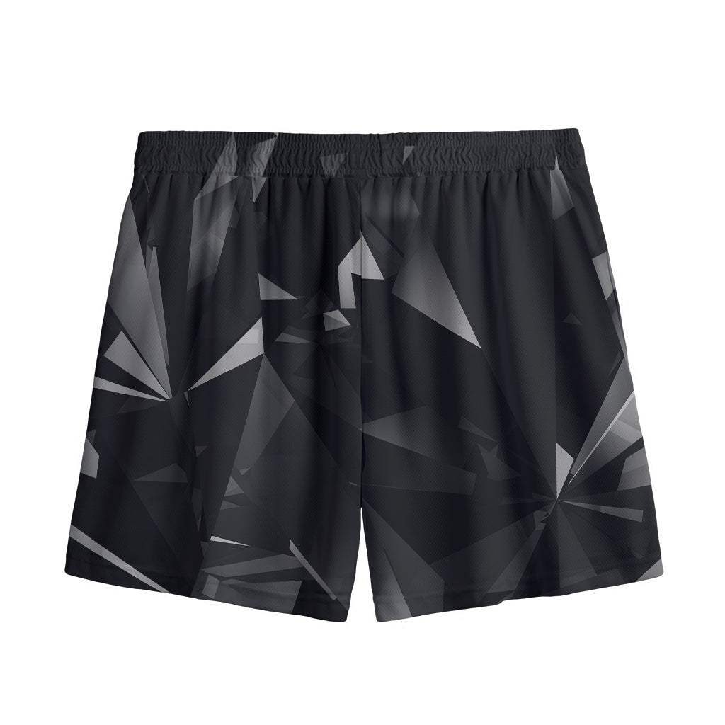 Black Diamond Print Mesh Shorts