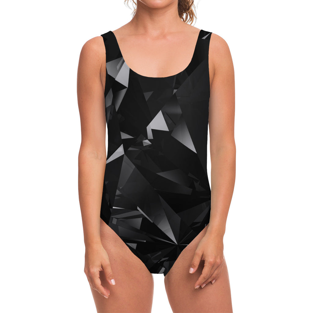 Black Diamond Print One Piece Swimsuit