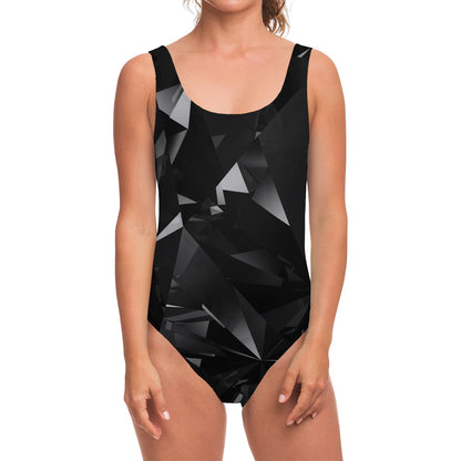 Black Diamond Print One Piece Swimsuit