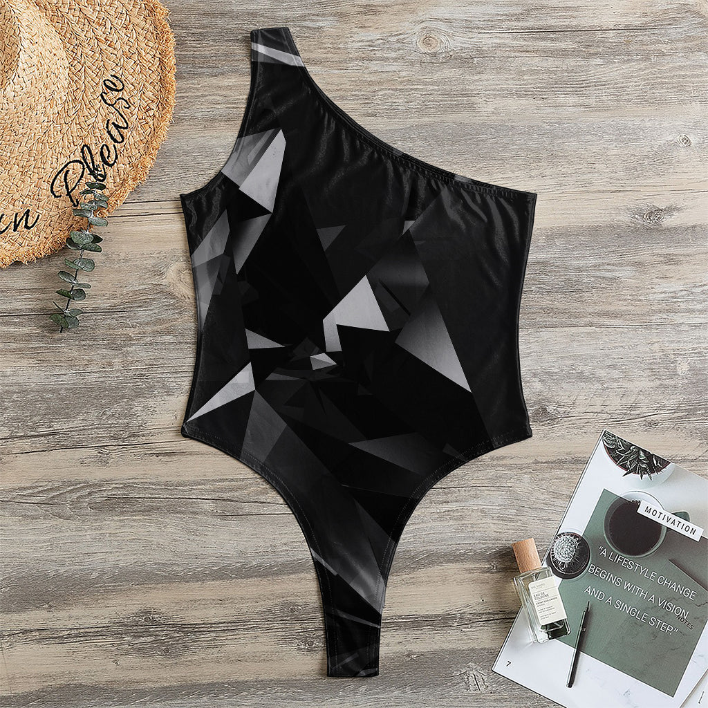 Black Diamond Print One Shoulder Bodysuit