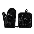 Black Diamond Print Oven Mitt And Pot Holder Set