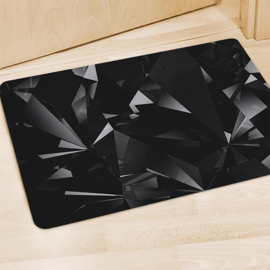 Black Diamond Print Polyester Doormat