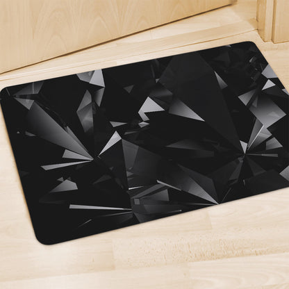 Black Diamond Print Polyester Doormat