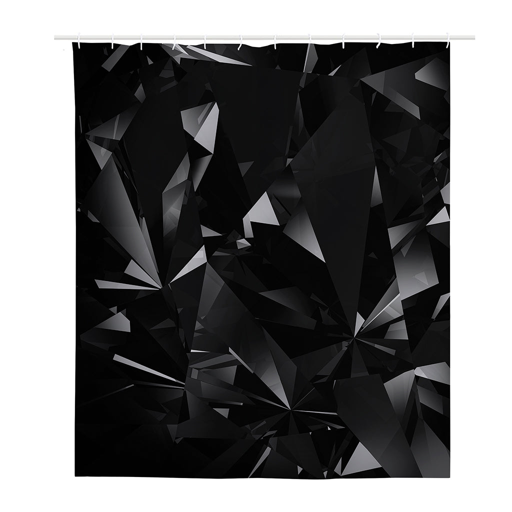 Black Diamond Print Polyester Shower Curtain