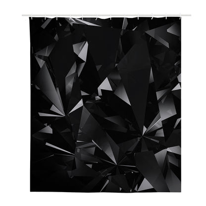 Black Diamond Print Polyester Shower Curtain