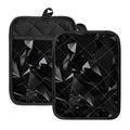 Black Diamond Print Pot Holders With Pocket