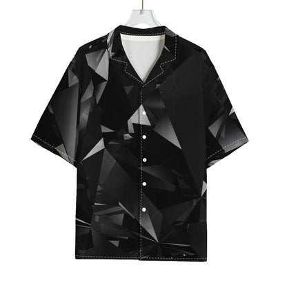 Black Diamond Print Rayon Hawaiian Shirt