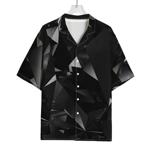 Black Diamond Print Rayon Hawaiian Shirt