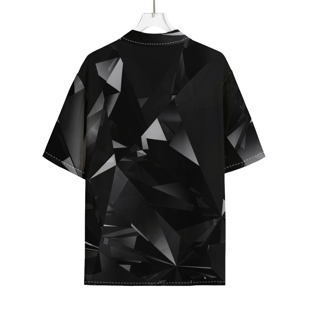 Black Diamond Print Rayon Hawaiian Shirt