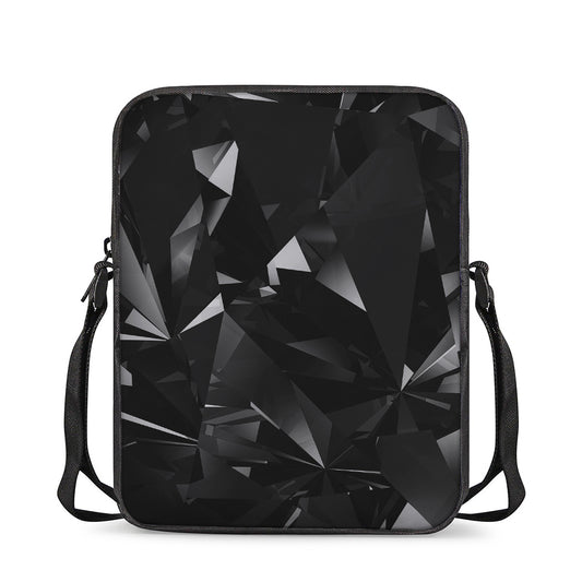 Black Diamond Print Rectangular Crossbody Bag