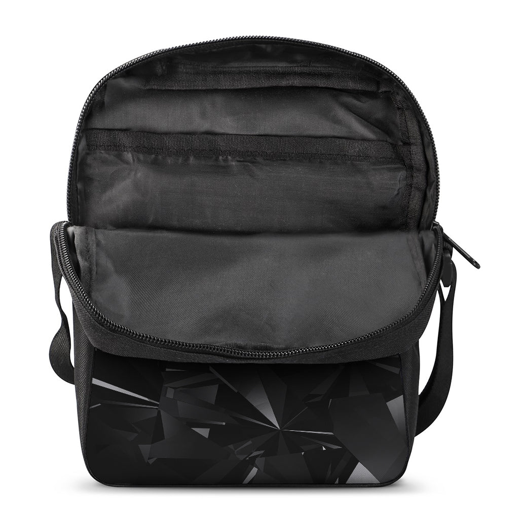 Black Diamond Print Rectangular Crossbody Bag