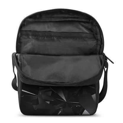 Black Diamond Print Rectangular Crossbody Bag
