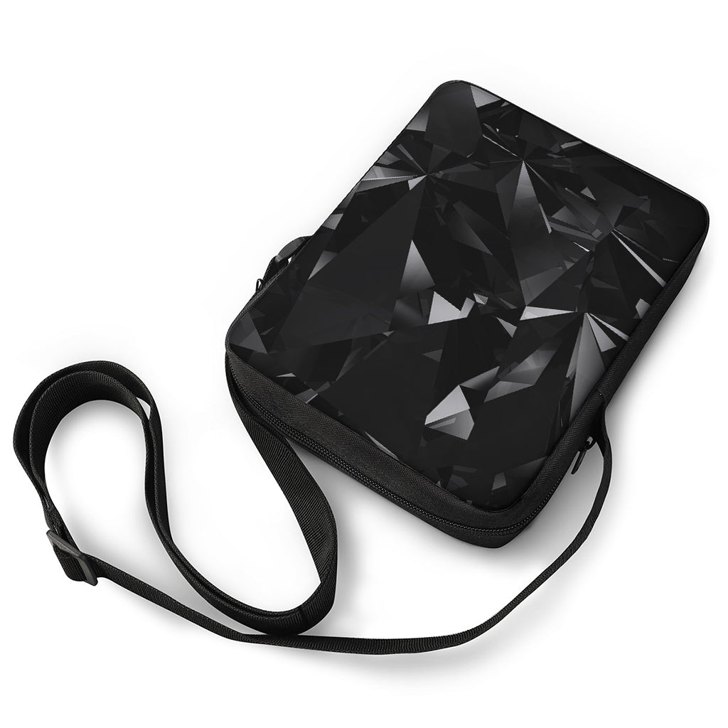 Black Diamond Print Rectangular Crossbody Bag