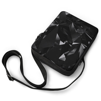 Black Diamond Print Rectangular Crossbody Bag
