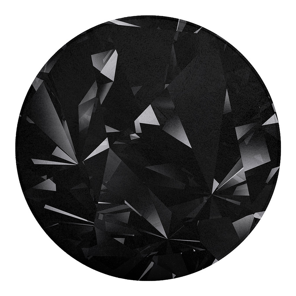 Black Diamond Print Round Blanket