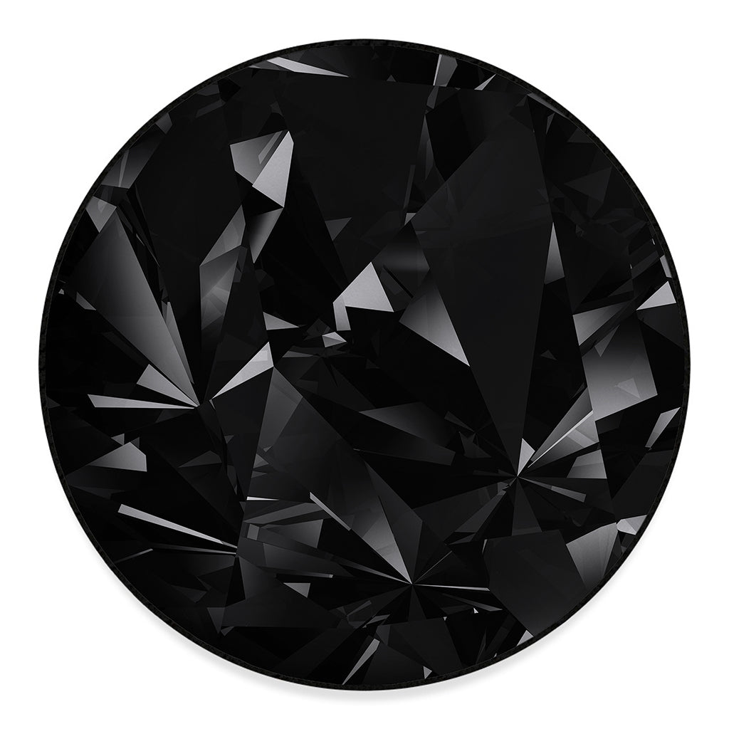 Black Diamond Print Round Floor Mat