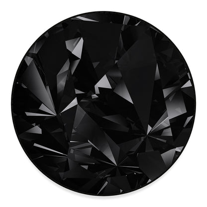 Black Diamond Print Round Floor Mat