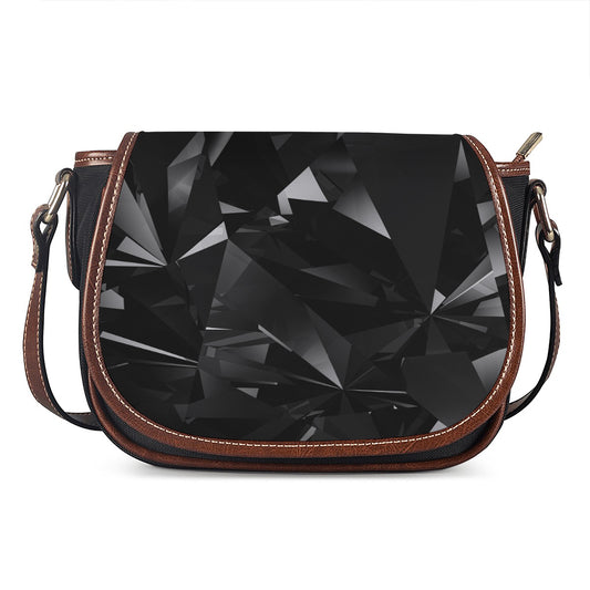 Black Diamond Print Saddle Bag