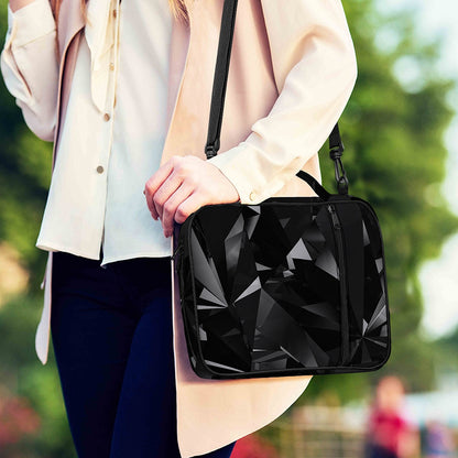 Black Diamond Print Shoulder Strap Bible Bag