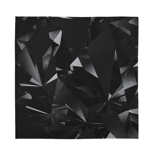 Black Diamond Print Silk Bandana