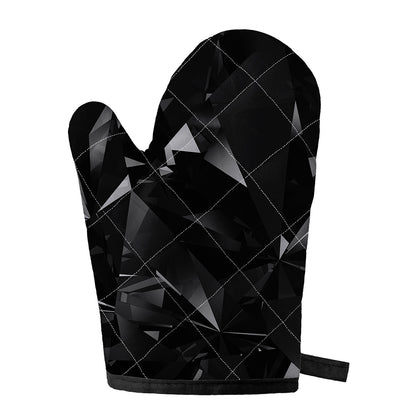 Black Diamond Print Single Oven Mitt