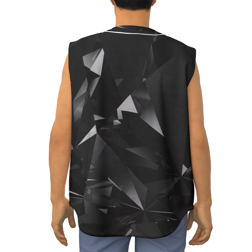 Black Diamond Print Sleeveless Baseball Jersey