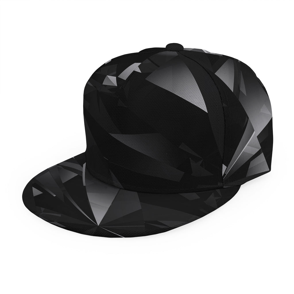 Black Diamond Print Snapback Cap