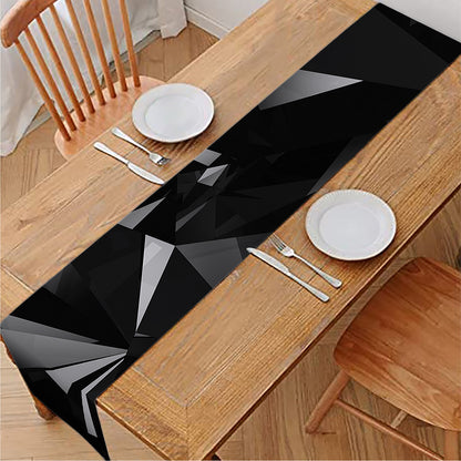 Black Diamond Print Table Runner