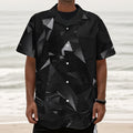 Black Diamond Print Textured Short Sleeve Shirt