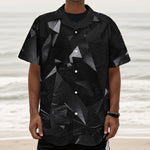 Black Diamond Print Textured Short Sleeve Shirt