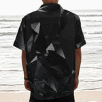 Black Diamond Print Textured Short Sleeve Shirt