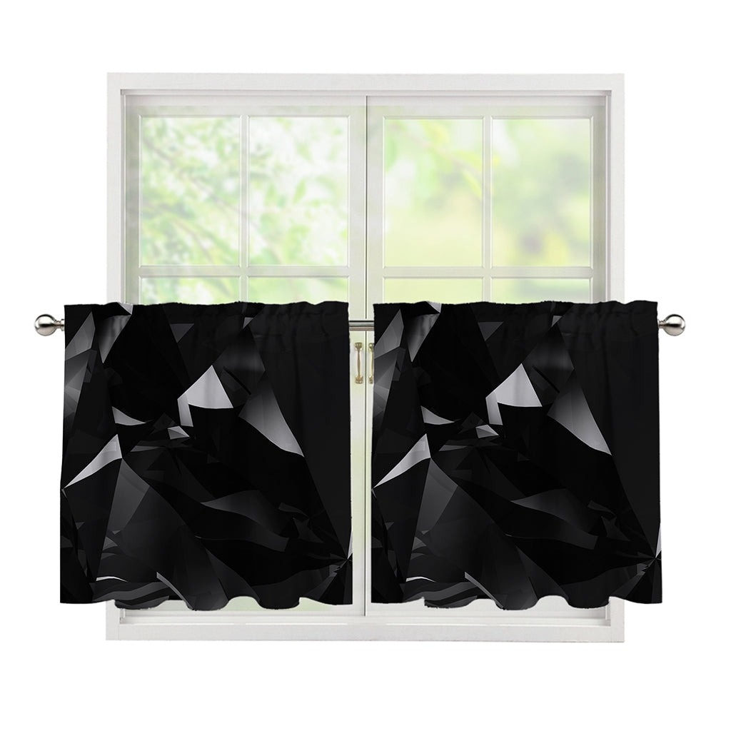 Black Diamond Print Tier Curtains