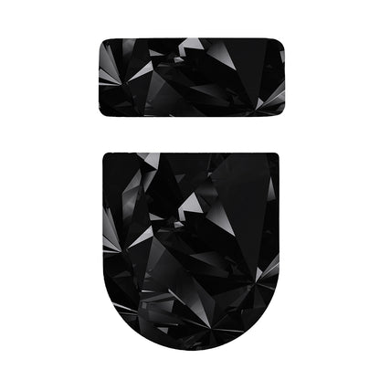 Black Diamond Print Toilet Lid And Tank Cover Set