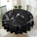 Black Diamond Print Waterproof Round Tablecloth