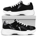 Black Diamond Print White Chunky Shoes