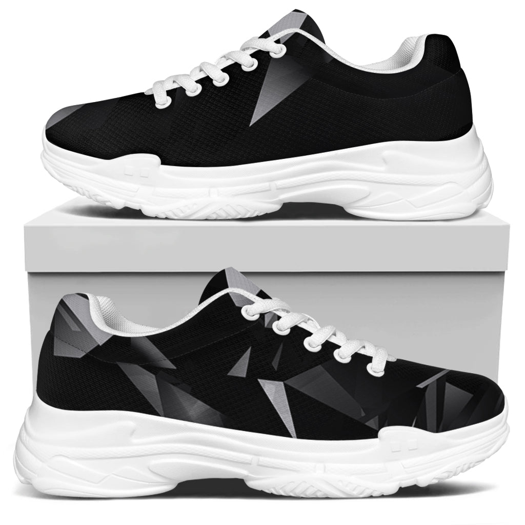 Black Diamond Print White Chunky Shoes