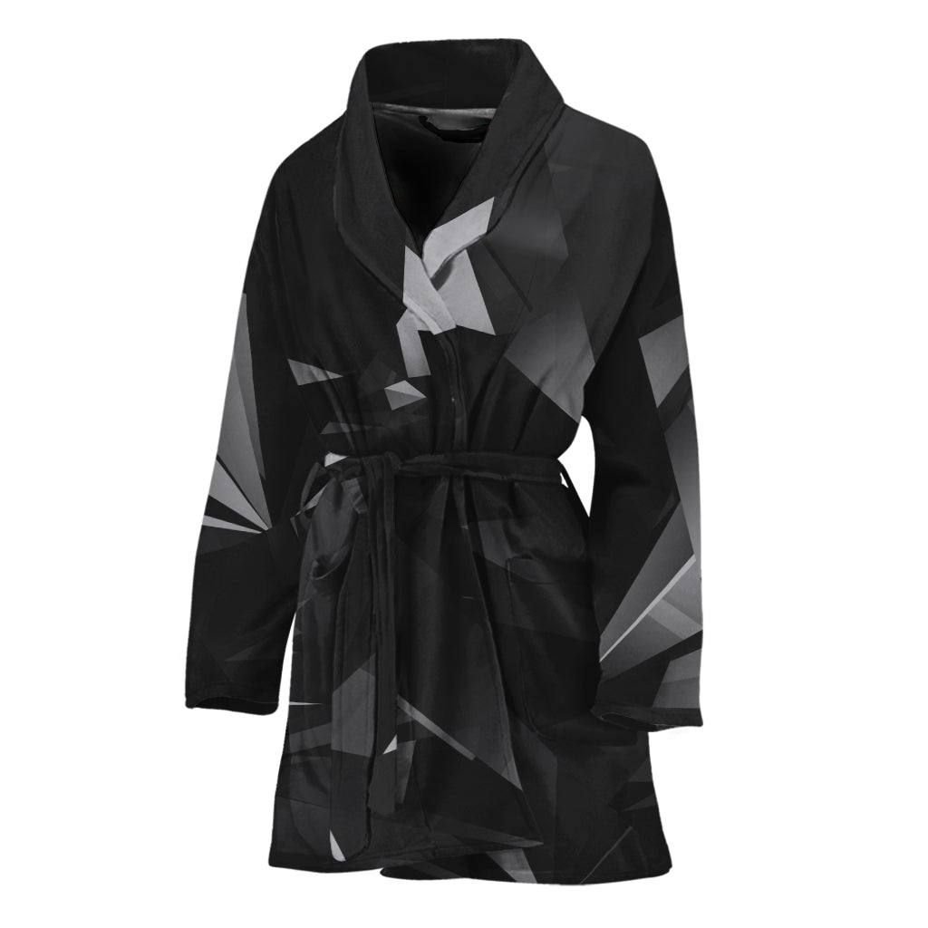 Black Diamond Print Women's Bathrobe