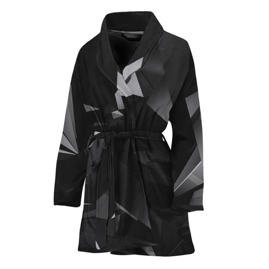 Black Diamond Print Women's Bathrobe