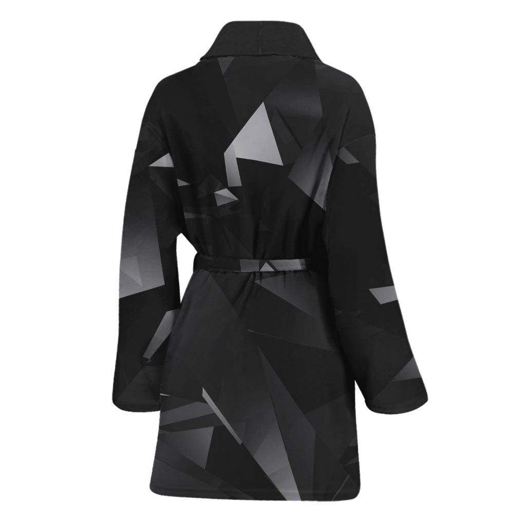 Black Diamond Print Women's Bathrobe