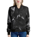 Black Diamond Print Women's Bomber Jacket