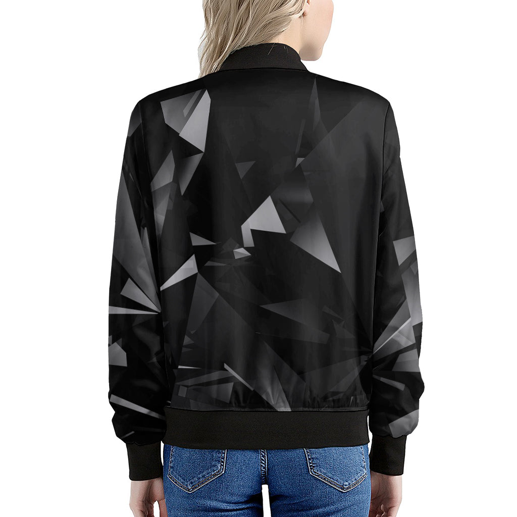 Black Diamond Print Women's Bomber Jacket