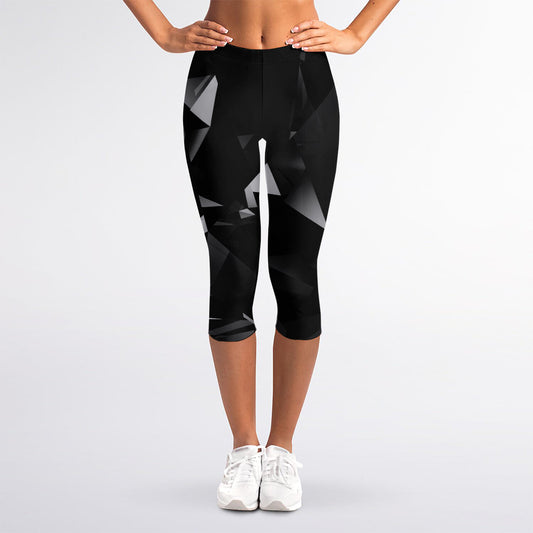Black Diamond Print Women's Capri Leggings