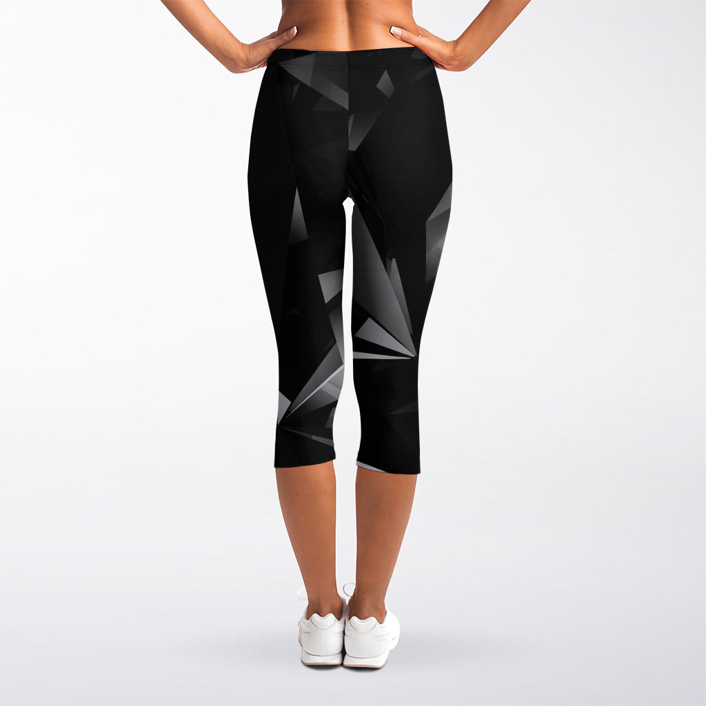 Black Diamond Print Women's Capri Leggings
