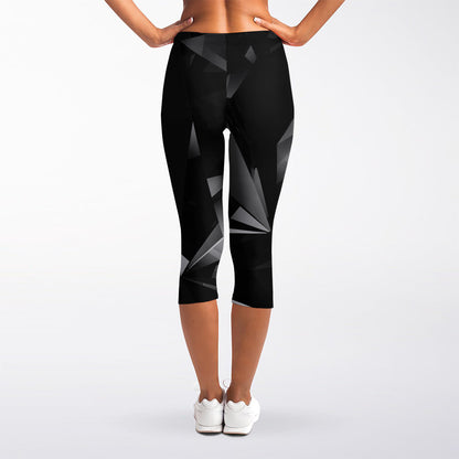 Black Diamond Print Women's Capri Leggings