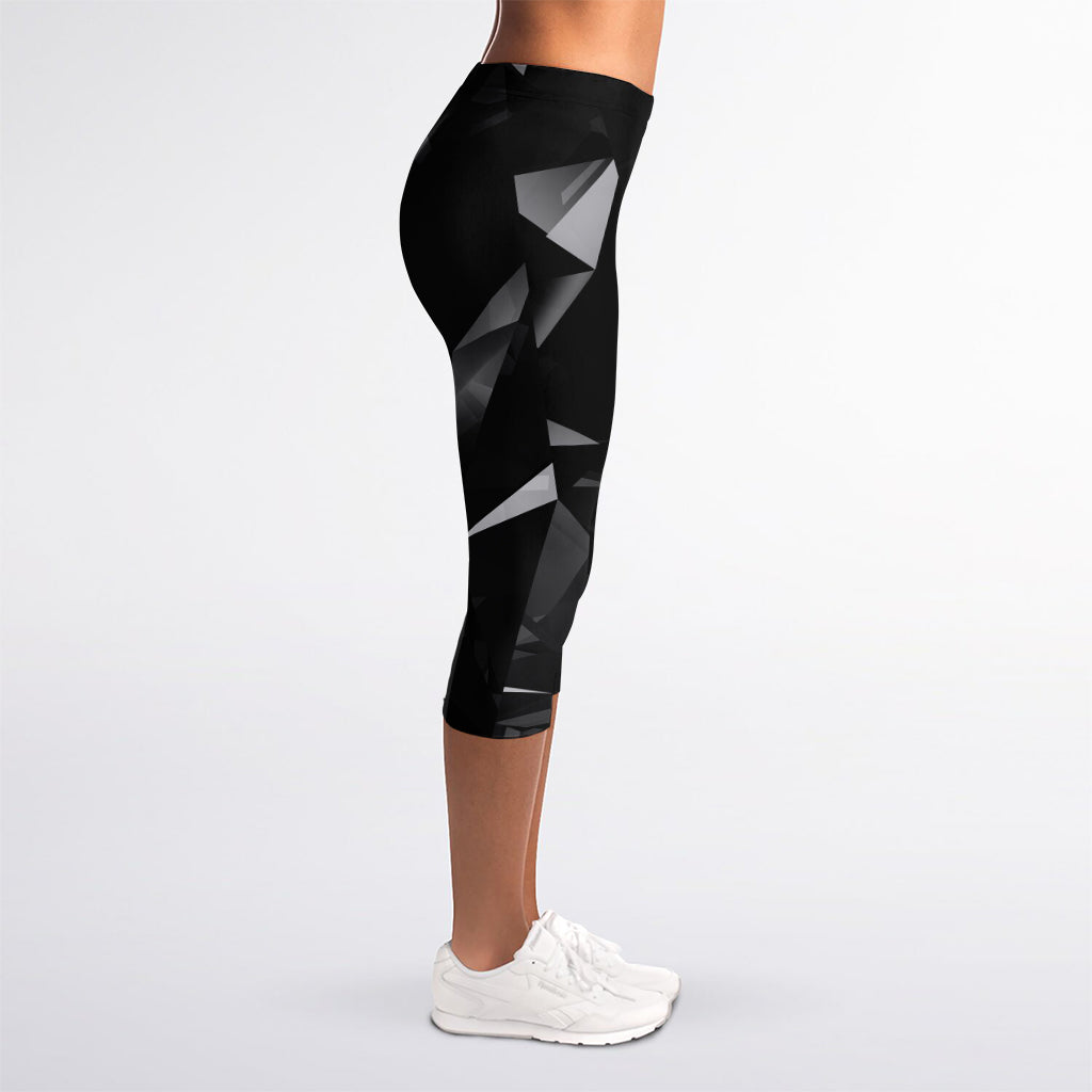 Black Diamond Print Women's Capri Leggings