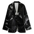 Black Diamond Print Women's Cotton Blazer